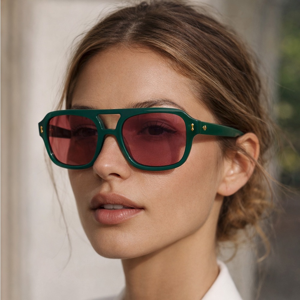 I-sea Green Sunglasses with Pink Lenses